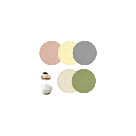 Dessous de Plat Silicone - 5 pièces, Dessous de Plat Silicone 16cm Résistant Chaleur Anti-Dérapant - Pour Protège-Casseroles/Égouttage (1/5)