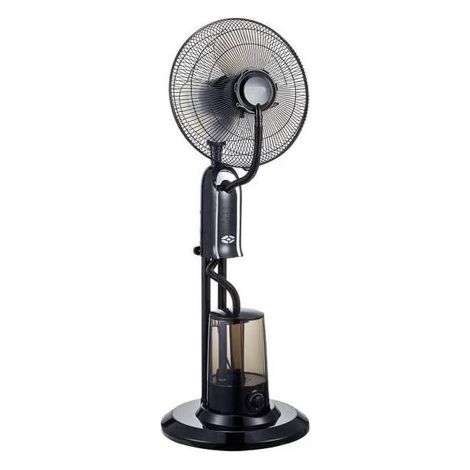 Ventilateur brumisateur oscillant 75W – 3 vitesses – Réservoir 3,2L – Inclinaison et oscillation – Télécommande orange – H40cm D40cm – Syntesy