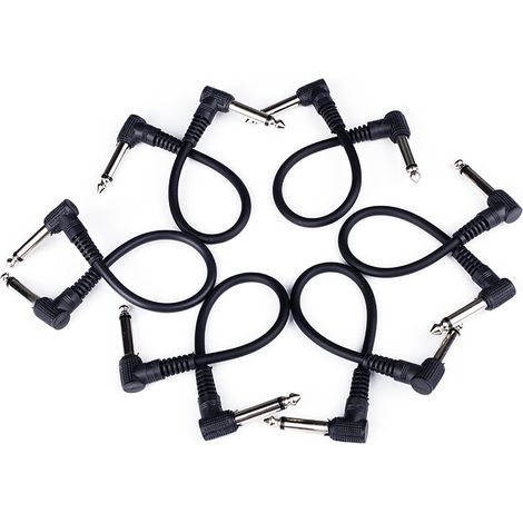 6 Câbles de Pédale Guitare 6.35mm Mono avec Noyau Cuivre et Réduction de Bruit, 6 Pièces (1/5)