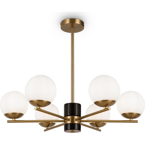 Maytoni Lampadario moderno Marble 6 luci E27 ottone metallo vetro (1/5)