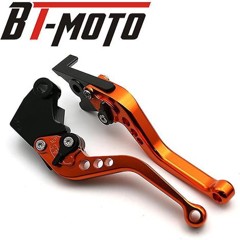 Brems- und Kupplungshebel für Yamaha YZF-R1/YZFR1 (2004-2008) und YZF-R6/YZFR6 (2005-2016), kurzer orangefarbener Aluminiumgriff. (1/5)