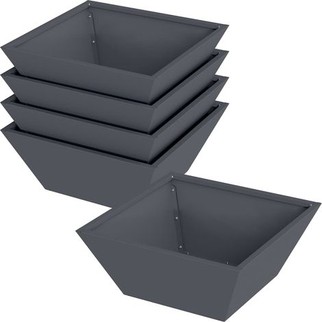 Maison Exclusive - Vaso da giardino 5 pcs Antracite 40 x 40 x 15 cm