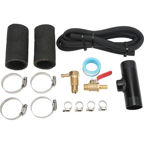 Kit de raccordement pour réservoir auxiliaire avec connecteur de carburant, té et colliers 11025, compatible camions diesel Ford F250, noir (1/5)