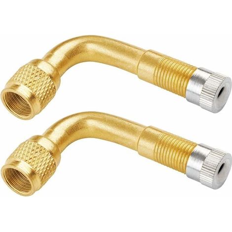 90°-Winkelstück – Kupfer-Ventilverlängerung – Für Auto-, Motorrad-, Fahrrad- und Rollerreifen – 2er-Pack (1/5)