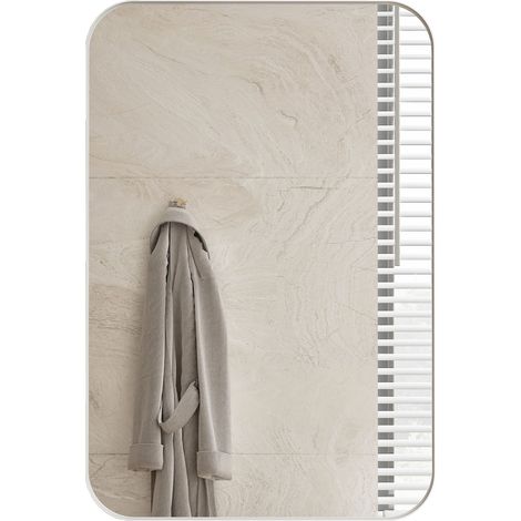 Armario con Espejo con 1 Puerta, Estantes Regulables y Montaje en Pared o Empotrado para Baño, Metal Vidrio, Blanco (1/5)