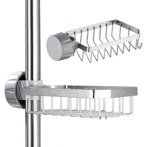 Jabonera, 1 pieza, No requiere perforación Jabonera de ducha, Soporte para jabón, Jabonera cromada, Apto para barras de 20 a 32 mm (1/5)
