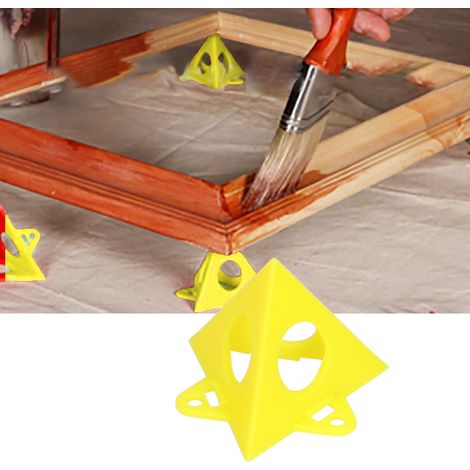 Malerhalter aus Holz, Bilderrahmenhalter, Malblockhalter, gelber dreieckiger Kunststoffhalter, 10er-Packung (1/5)