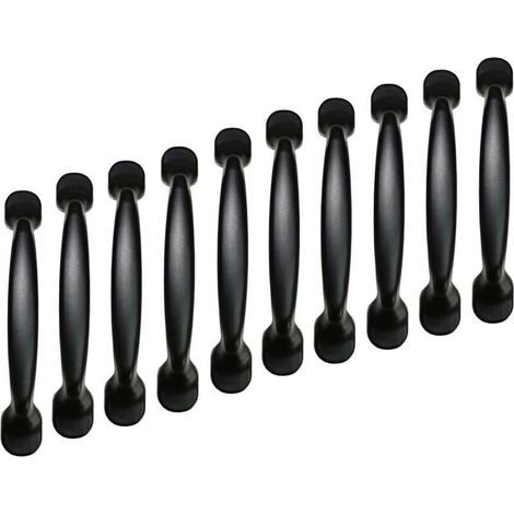 10 x 96 mm schwarze Türgriffe für Küchenschränke, Schlafzimmermöbel, Schubladen und Schränke (1/4)