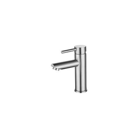 Robinet de salle de bain, hauteur du bec 11 cm, robinet de lavabo inox avec eau chaude et froide (1/5)