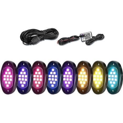 Lumières LED RGB pour rochers, éclairage néon multifonction étanche avec contrôle par application, lumière multicolore (1/5)