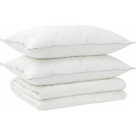 Bettdecke und Kissen Set 3 pcs 135x220 cm Sommer 140 GSM Wolle vidaXL (1/5)