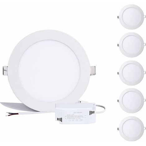 9W 3000k warm white recessed LED spotlight, round LED panel, recessed ceiling downlight, ultra-flat, driver included, 720lm Replace 80W halogen, 2 years warranty [A] [Energy class A+] LITZE (1/5)