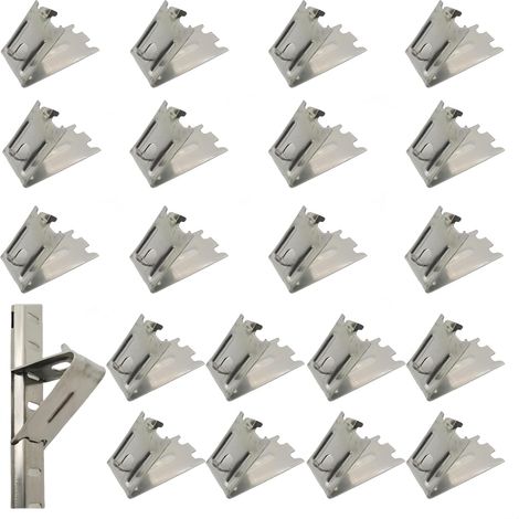 Lot de 20 clips pour étagère de congélateur, support d'étagère de réfrigérateur, crochets en acier inoxydable, clip d'étagère pour réfrigérateur, congélateur (1/5)