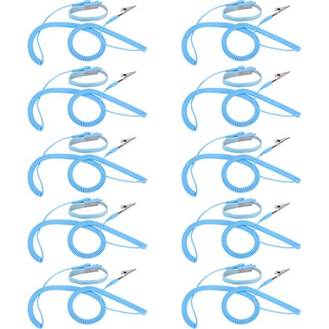 Braccialetto antistatico AKLOSIPY ESD con morsetto/supporto, 5 MX 2,4 mm – Cavo in rame conduttivo di alta qualità per elettricisti e riparatori di apparecchiature elettroniche.