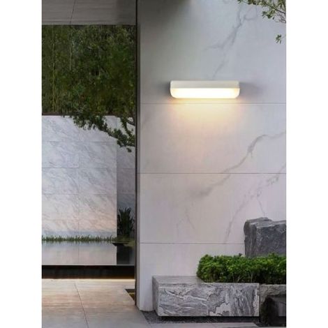 Trade Shop - WEISSE WANDLAMPE FÜR DEN AUSSENBEREICH 12W KALTLICHT 6500K NATÜRLICH 4000K WARM 3000K ES63 -