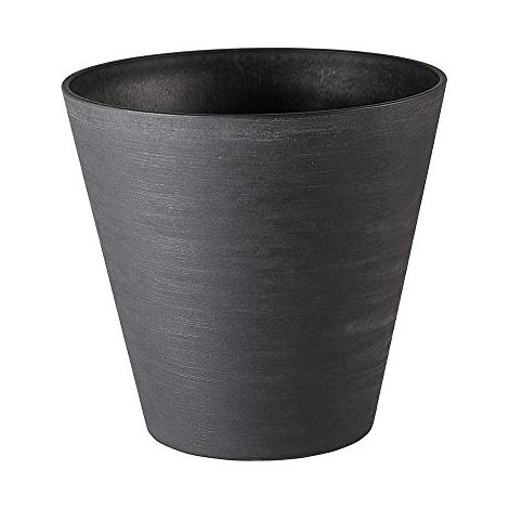 TERAPLAST RE-POTS HOOPS - POT ÉCOLOGIQUE EN PLASTIQUE RECYCLÉ ET RECYCLABLE, DESIGN MADE IN ITALY (30 CM, NOIR)