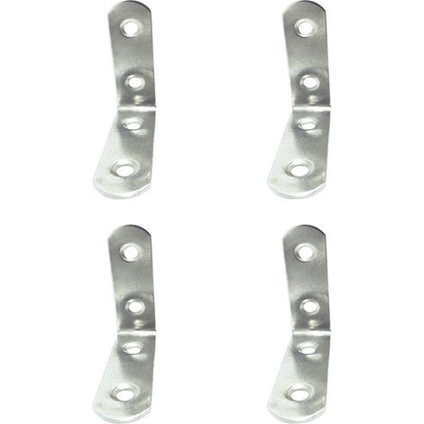 Verstärkungswinkel "AN24" 50x50x16mm aus Edelstahl (4 Stück, inkl. Schrauben)