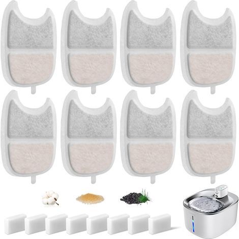 16er-Pack Filter, Aktivkohle, Schwamm, kompatibel mit YPD-C004, 4,2-Liter-Trinkbrunnen (1/5)
