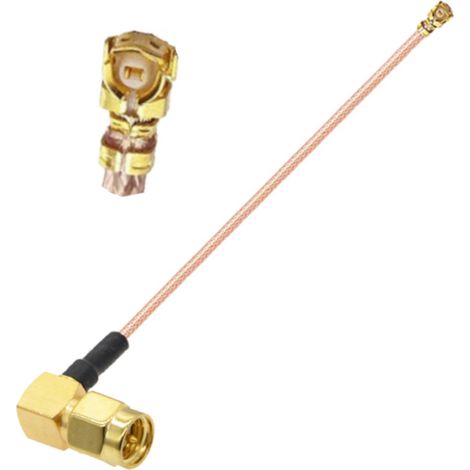 Pigtail uFL-Buchse / SMA-Stecker RA RG178 20 cm