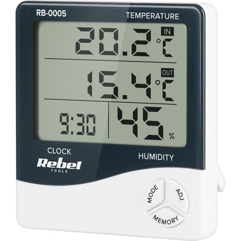 Stazione meteorologica wireless Rebel, termometro e orologio