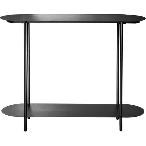 CALICOSY - Console à deux niveaux en métal noir H77 cm - SASHA (1/5)