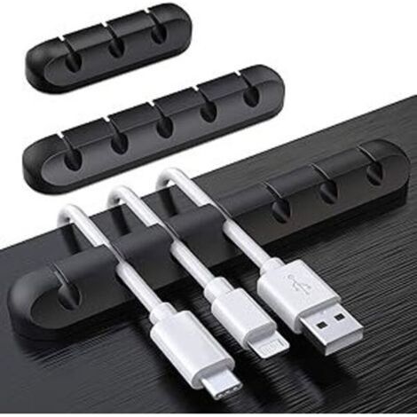 Clips pour câbles de bureau, lot de 3, organisateur de câbles, gestion des câbles, organisateur de câbles pour chargeur USB/souris/casque/ordinateur. (1/4)