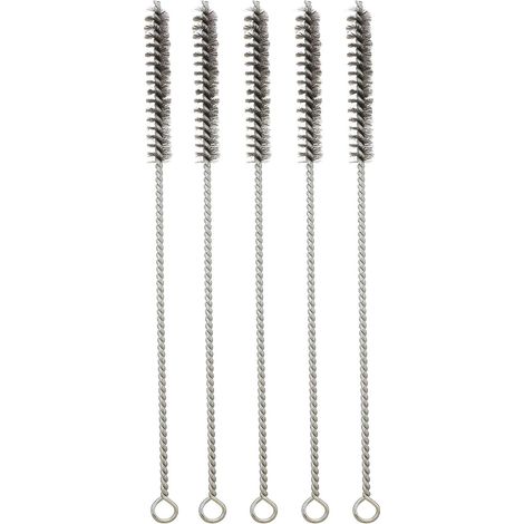 Lot de 5 brosses cheminée en acier inoxydable avec long manche (1/5)