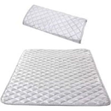 Pair Nappe de Repassage Isolante Couverture de Repassage à la Vapeur Coton Tapis sur Table Portable pour Lave-Linge Sèche-Linge Voyager la Maison Argent 48x85 cm