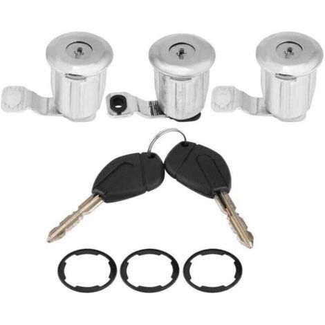 Eosnow,pour peugeot partner Ensemble de Serrure de Porte de Voiture en Métal 252522 9170.G3 9170.CW Ensemble de Barillet de Serrure de Porte de Voiture avec Clés pour Diamètre D'environ 3,4cm (1/4)