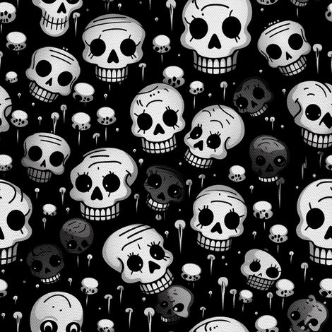 Tela Oxford decorativa para exteriores - Motivo de calavera I DX4165 (1/5)
