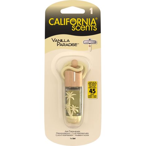 CALIFORNIA SCENTS - DÉSODORISANT DE VOITURE FORMAT BOUTEILLE AVEC PARFUM, ODEUR ET ESSENCES DE VANILLE, 1 UNITÉ