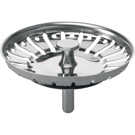 Grille pour bonde d'évier de cuisine universelle gris en inox, (1/5)