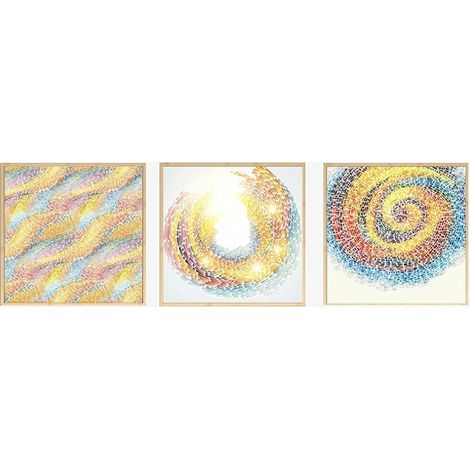 SXXRZA Impresión de Imagen 3 Piezas de 80x80 cm Carteles de Arte Moderno sin Marco e impresión de Arte de Pared Abstracto Colorido Espiral Sala de Estar decoración del hogar imágenes