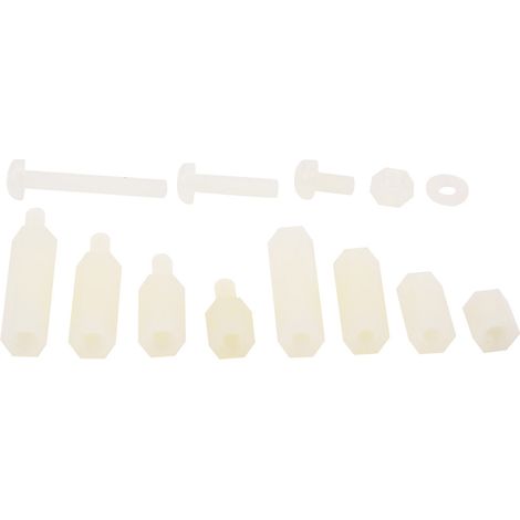 310-teilige Box M3 Nylon-Schraubenmutter-Unterlegscheiben-Sortiment (weiß) (1/5)