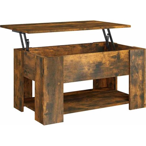Maison Exclusive - Couchtisch Räuchereiche 79x49x41 cm Holzwerkst (1/5)