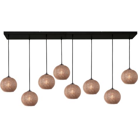Lampe suspendue à 8 lampes Corda rotin Ø 20cm - 2236-05-160-25-8-20 (1/3)