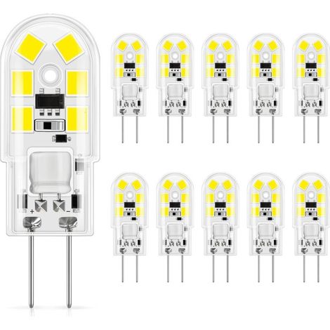 Ampoule G4 LED 12V. 1.5W équivalent à 15-20W halogène. Blanc froid 6000K. 160lm. G4 LED ampoule d'éclairage. Parfait pour hotte de cuisine et lustre. Non dimmable. 10 Pièces (1/5)