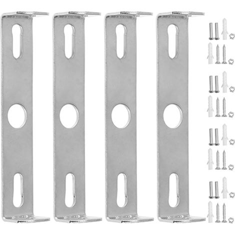 Plaque de Montage de Barre Transversale en Fer Argenté, Support de Fixation Plafond avec Kit de Vis, 4 Sets pour Luminaires Muraux, Installation Facile à Domicile (1/5)