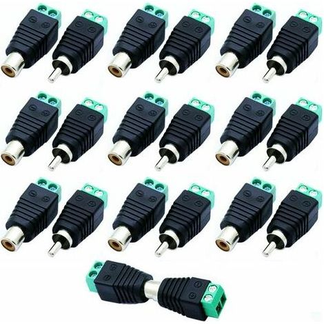 20pcs RCA Phono Male Female to AV Screw Terminal Audio/Video Connector Adapter (10pcs Male and 10pcs Female) PAGNE