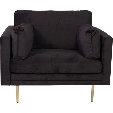 Fauteuil Design en Velours "Boom" 110cm Noir & Or (1/5)
