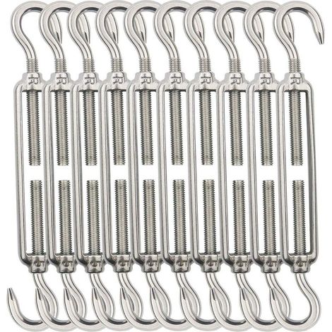 Cable Tendeur fil de fer,M5 Tendeurs de Fil,Tendeur de Cable Crochet et Crochet,Tendeurs de Cable en acier inoxydable 304 -10 Pièces (1/5)