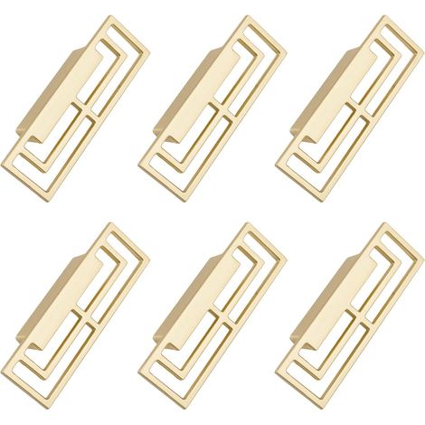 Set mit 6 Schubladengriffen aus gebürstetem Gold, elegante Messinggriffe, 32 mm Lochabstand (1/5)