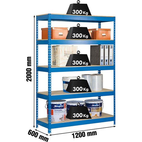 Simonrack Mensola in metallo blu legno 5 livelli 300 kg (1/3)