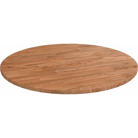 Dessus de table  Dessus de bureau  Plateau de table rond Marron clair Ø50x1,5 cm Bois chêne traité