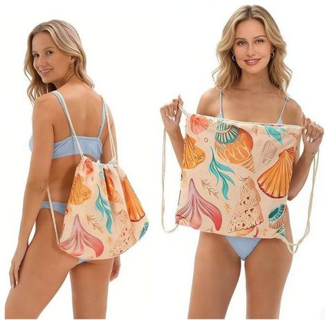 1 Serviette de plage, microfibre, absorption rapide, sac à dos compact, plage piscine camping (1/5)
