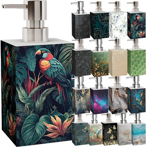 Distributeur de Savon Haut de Gamme, Grande sélection, Design élégant, Chic, Un bel accroche-Regard pour la Salle de Bain (Exotique) (1/5)