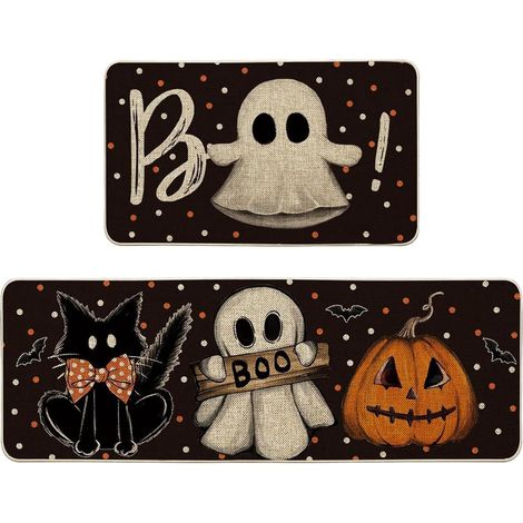 Tapis de bain, tapis de bain pour salle de bain, tapis de bain antidérapant, tapis de salle de bain chauve-souris effrayante, tapis de douche chat noir, tapis de lavage antidérapant, tapis de cuisine (1/5)