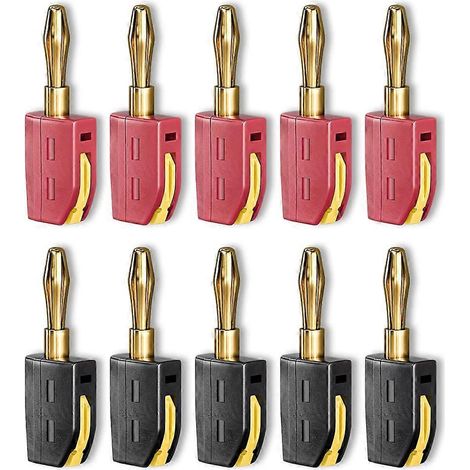 P10064 Lot de 10 fiches bananes 4 mm, connexion rapide haute intensité, connecteurs plaqués or, test électrique 32 A (1/5)