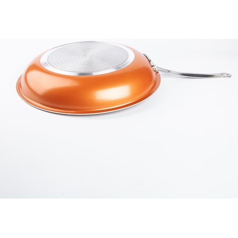 20 cm große Bratpfanne aus kupferfarbener Aluminiumlegierung – Langlebiges und innovatives Kochgeschirr für alle Herdarten geeignet Oberfläche in Kupferoptik (1/5)