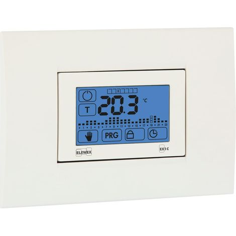 VEMER VE770100 EX.1C - Cronotermostato Elettronico da Incasso per Caldaia, Display Touch Screen, Programmazione Settimanale, Alimentazione a Batterie, Bianco/Grigio Antracite
